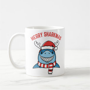 Fröhliche Haifisch-Weihnachten Lustiger Weihnachts Kaffeetasse