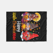 Fröhliche Hallothanksmas Gnome Halloween Erntedank Fleecedecke (Vorderseite (Horizontal))
