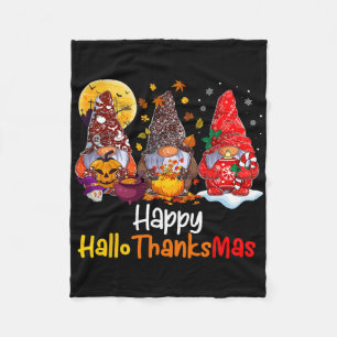 Fröhliche Hallothanksmas Gnome Halloween Erntedank Fleecedecke