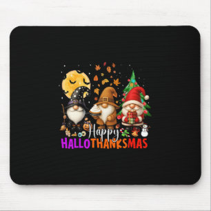 Fröhliche Hallothanksmas Gnome Halloween Erntedank Mousepad