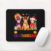 Fröhliche Hallothanksmas Sphynx Katzen Halloween D Mousepad (Mit Mouse)