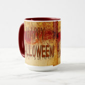 Fröhliche Halloween-blutgestresste Wall-Tasse Tasse (Vorderseite Links)