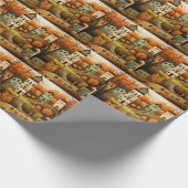Fröhliche Halloween-Farbbildillustration Geschenkpapier (Ecke)