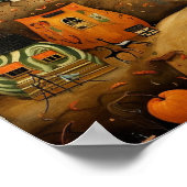 Fröhliche Halloween-Farbbildillustration Poster (Ecke)