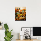 Fröhliche Halloween-Farbbildillustration Poster (Heimbüro)