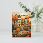 Fröhliche Halloween-Farbbildillustration Postkarte (Stehend Vorderseite)