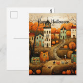 Fröhliche Halloween-Farbbildillustration Postkarte (Vorne/Hinten)