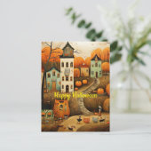 Fröhliche Halloween-Farbbildillustration Postkarte (Stehend Vorderseite)