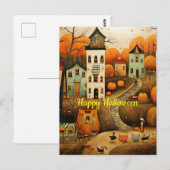 Fröhliche Halloween-Farbbildillustration Postkarte (Vorne/Hinten)