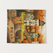 Fröhliche Halloween-Farbbildillustration Wandteppich (Vorderseite (Horizontal))