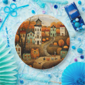 Fröhliche Halloween farbenfrohe Illustration Pappteller (Party)