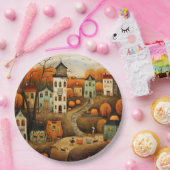 Fröhliche Halloween farbenfrohe Illustration Pappteller (Party)