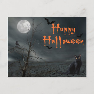 Fröhliche Halloween-Fledermaus-Postkarte Postkarte