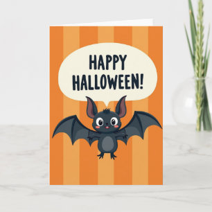 Fröhliche Halloween-Fledermauskarte Karte