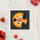 Fröhliche Halloween-Geister und Fledermäuse Papier Serviette (Beispiel)