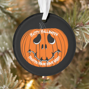 Fröhliche Halloween-Geisterhaus-Kinonacht Ornament