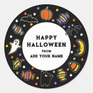 Fröhliche Halloween-Geschenkanhänger Runder Aufkleber