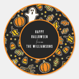 Fröhliche Halloween-Geschenkanhänger Runder Aufkleber