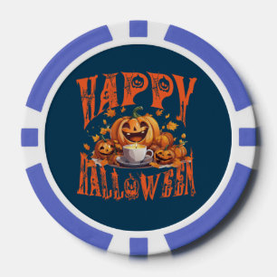 Fröhliche Halloween-Gruppe von glücklichen Jack-O- Pokerchips