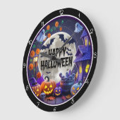 Fröhliche Halloween Grusel Nacht Große Wanduhr (Winkel)