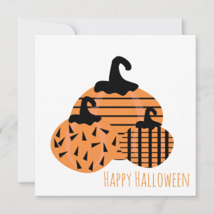Fröhliche Halloween-Grußkarte Geo Kürbisse Dankeskarte
