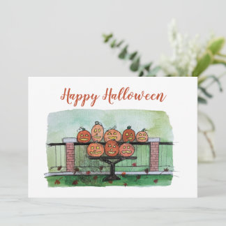 Fröhliche Halloween-Grußkarte Jack-o-lantern-Druck Karte