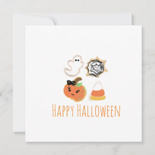 Fröhliche Halloween-Grußkarte Kekse Leckerlis Dankeskarte