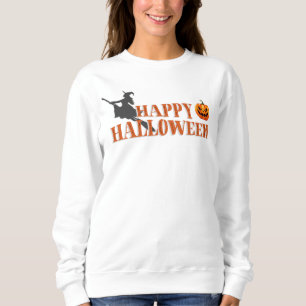Fröhliche Halloween-Hexe, Broom, Pumpkin Sweatshirt