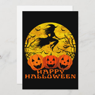 Fröhliche Halloween-Hexe im Zimmer Einladung