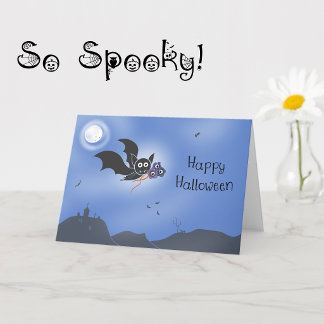 Fröhliche Halloween-Karte Süße Fledermaus mit grus Karte