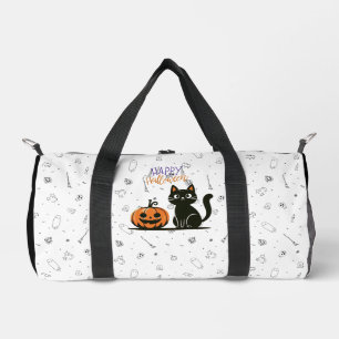 Fröhliche Halloween-Katze & Kürbis Duffle Bag