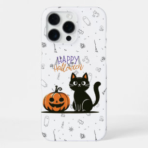 Fröhliche Halloween-Katze & Kürbis iPhone 16 Pro Max Hülle