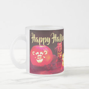 Fröhliche Halloween-Kerzen Mattglastasse