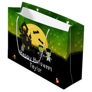Fröhliche Halloween-Kostenüm-Party-Monster Grün Große Geschenktüte