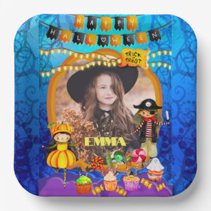 Fröhliche Halloween-Kostümparty für Kinder Feier Pappteller