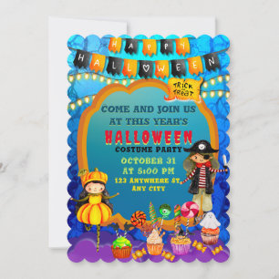 Fröhliche Halloween-Kostümparty für Kinder feiern Einladung