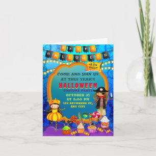 Fröhliche Halloween-Kostümparty für Kinder feiern Einladung