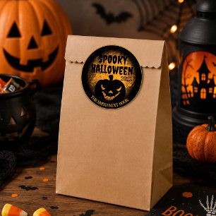 Fröhliche Halloween-Kürbis-Aufkleber Runder Aufkleber
