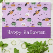 Fröhliche Halloween Kürbis-Pattern bedruckt Geschirrtuch (Gefaltet)
