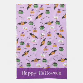 Fröhliche Halloween Kürbis-Pattern bedruckt Geschirrtuch