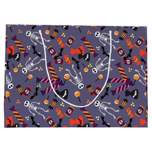 Fröhliche Halloween-Leckerei Große Geschenktüte (Rückseite)