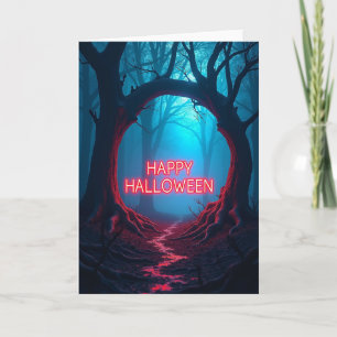 Fröhliche Halloween-Leuchtbogenkarte Karte