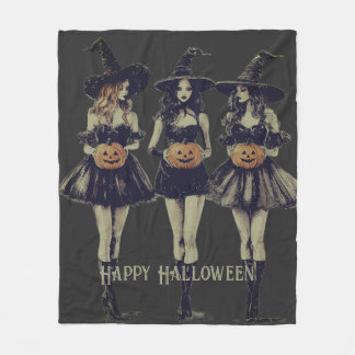 Fröhliche Halloween-Mädchen Fleecedecke