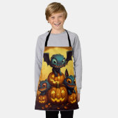 Fröhliche Halloween-Monster lächeln in der Höhle Schürze (Getragen)