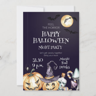 Fröhliche Halloween-Nacht-Party-Einladung Einladung