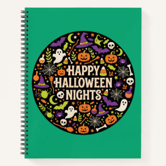 Fröhliche Halloween-Nächte Süßer Kürbis-Geist. Notizblock