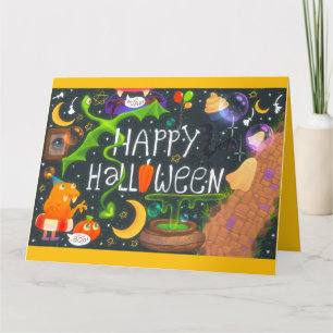 Fröhliche Halloween-Party-Grußkarte Karte