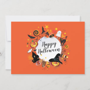 Fröhliche Halloween-Party-Schablone Karten-Einladu Einladung