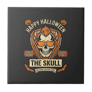 Fröhliche Halloween-Schädel-Mohawk-Sonnenbrille Kü Fliese