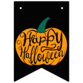 Fröhliche Halloween-Schrift auf geschnitztem Kürbi Wimpelkette (Zweite Fahne)